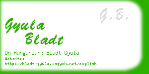 gyula bladt business card